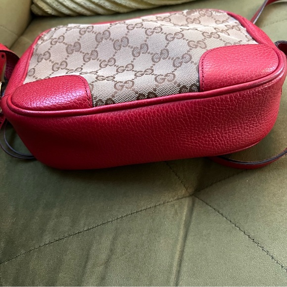 Gucci GG Canvas Red Leather Crossbody Purse with Wallet pockets - Picture 6 of 10